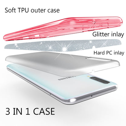 NALIA Glitzerhülle für Samsung Galaxy A50 – Funkelnder Glitzer-Look & Grip – SHINEPOP (Silikon Case) – Marke aus Berlin