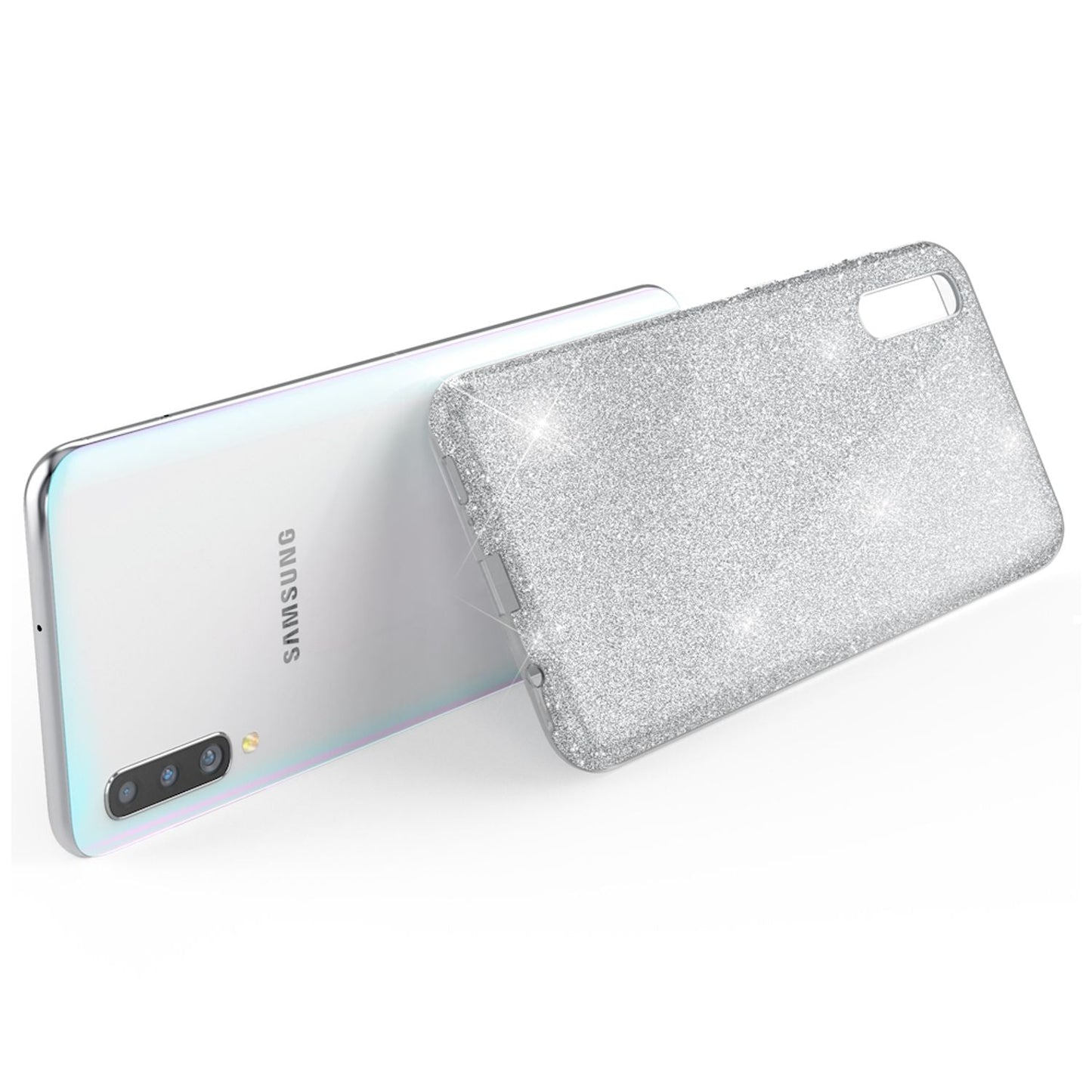 NALIA Glitzerhülle für Samsung Galaxy A50 – Funkelnder Glitzer-Look & Grip – SHINEPOP (Silikon Case) – Marke aus Berlin