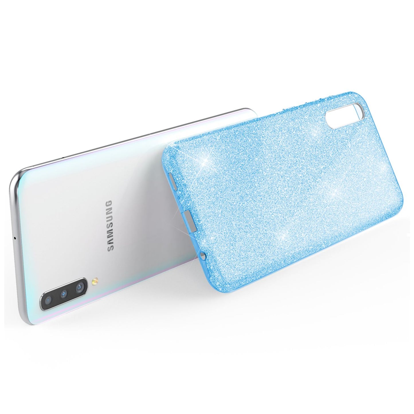 NALIA Glitzerhülle für Samsung Galaxy A50 – Funkelnder Glitzer-Look & Grip – SHINEPOP (Silikon Case) – Marke aus Berlin
