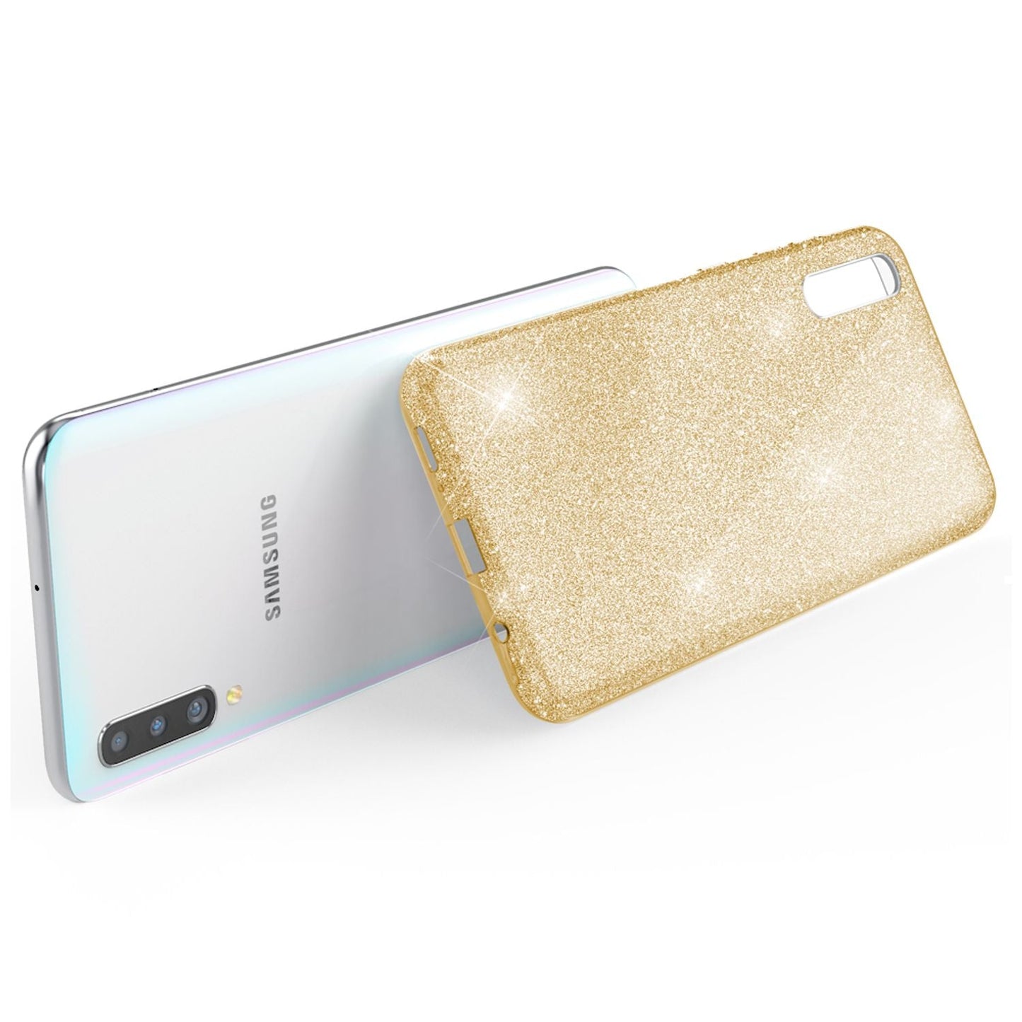 NALIA Glitzerhülle für Samsung Galaxy A50 – Funkelnder Glitzer-Look & Grip – SHINEPOP (Silikon Case) – Marke aus Berlin