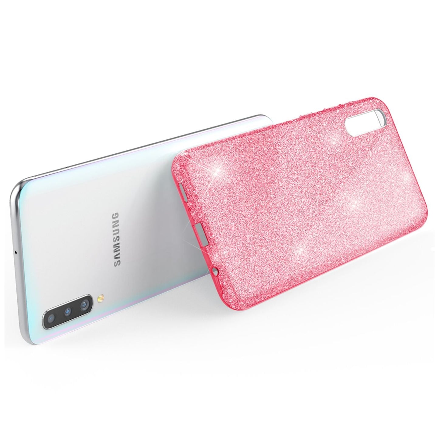 NALIA Glitzerhülle für Samsung Galaxy A50 – Funkelnder Glitzer-Look & Grip – SHINEPOP (Silikon Case) – Marke aus Berlin