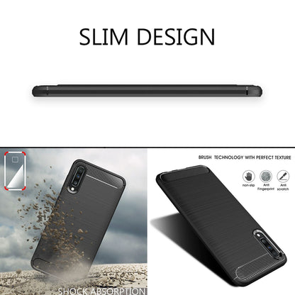 NALIA Silikonhülle für Samsung Galaxy A70 – Rutschfest & Matt – VORTEX (Gebürstete Optik & Carbon Design) – Marke aus Berlin