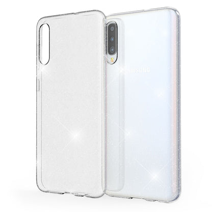 NALIA Glitzerhülle für Samsung Galaxy A50 – Funkelndes Silikon Case – DAZZLIN (Transparent & Stoßfest) – Marke aus Berlin