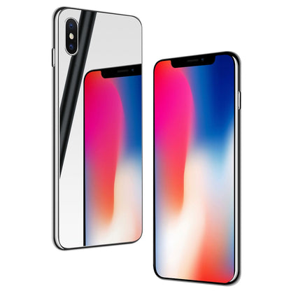 NALIA Spiegel Hartglas Hülle kompatibel mit iPhone X / XS, Mirror Hard-Case 9H Tempered Glass Cover & Silikon Bumper, Robuste Handyhülle Schutzhülle Etui Handy-Tasche Dünn