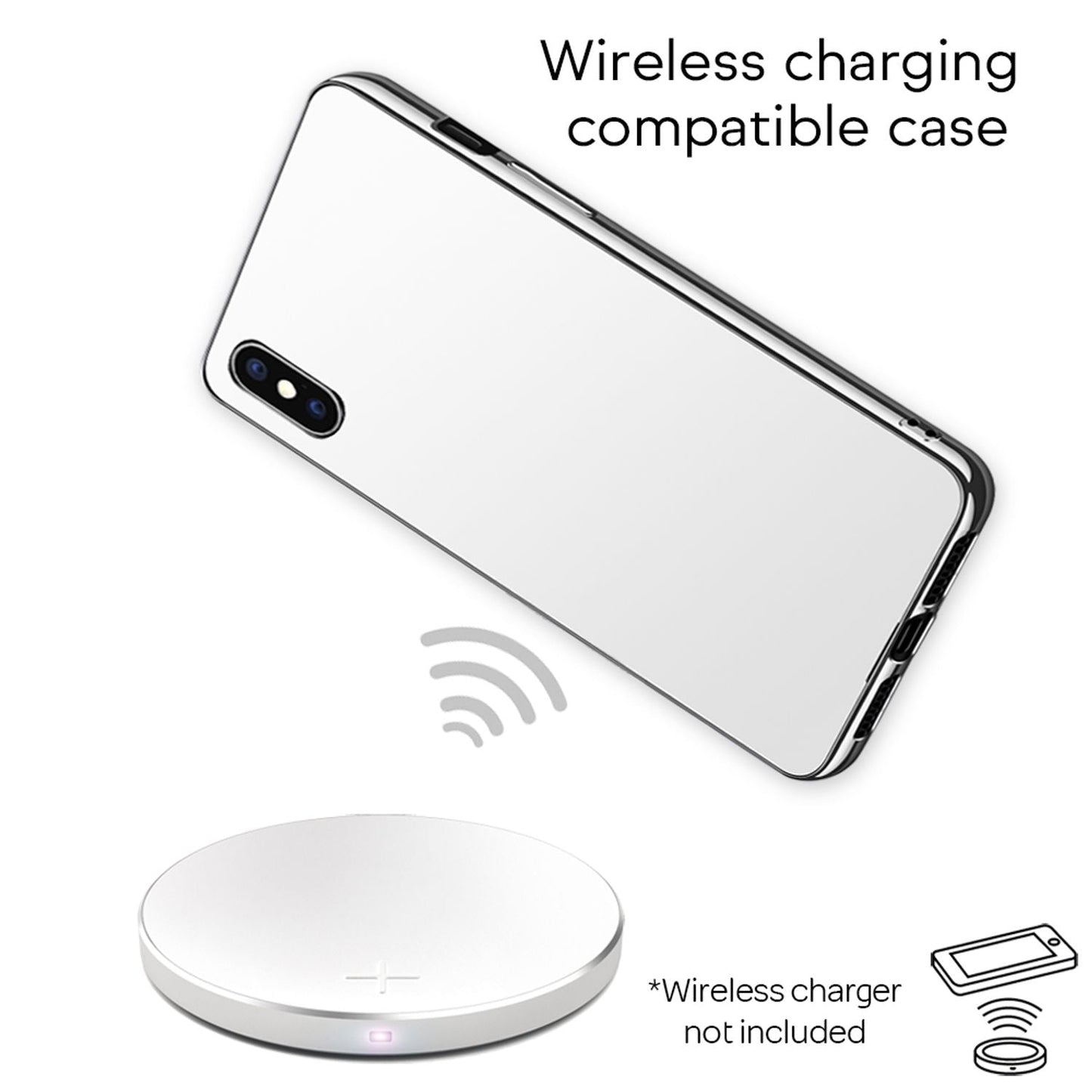 NALIA Spiegel Hartglas Hülle kompatibel mit iPhone X / XS, Mirror Hard-Case 9H Tempered Glass Cover & Silikon Bumper, Robuste Handyhülle Schutzhülle Etui Handy-Tasche Dünn