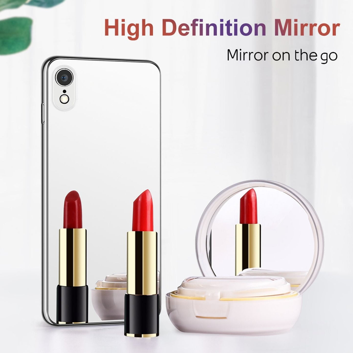 NALIA Spiegel Hartglas Hülle kompatibel mit iPhone XR, Mirror Hard-Case 9H Tempered Glass Cover & Silikon Bumper, Robuste Handyhülle Schutzhülle Etui Handy-Tasche Dünn Backcover