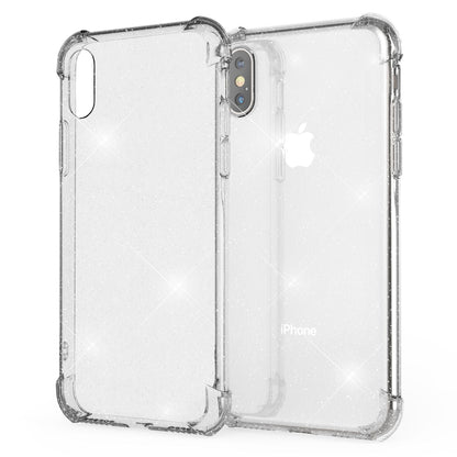 NALIA Glitzer Hülle kompatibel mit iPhone XS Max, Glitter Case Silikon Schutzhülle Strass Handy-Tasche Durchsichtig Dünn, Handyhülle Bling Cover Phone Bumper Soft Gummi Etui Weich