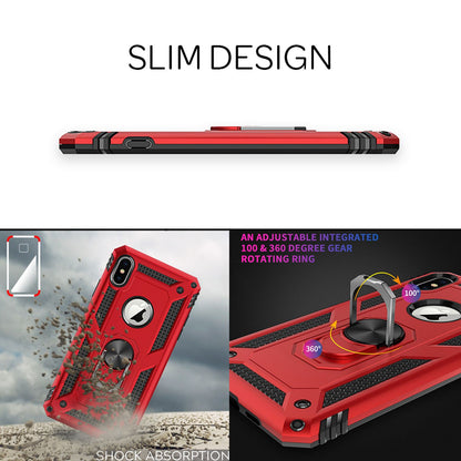 NALIA Panzerhülle für iPhone X / XS – Ring-Ständer 360° & Magnet-Halterung Kompatibel – RINGDEFEND (Stoßfestes Outdoor Case) – Marke aus Berlin