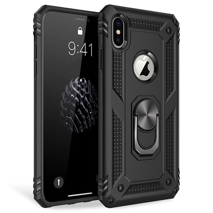 NALIA Panzerhülle für iPhone XS Max – Ring-Ständer 360° & Magnet-Halterung Kompatibel – RINGDEFEND (Stoßfestes Outdoor Case) – Marke aus Berlin