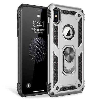 NALIA Panzerhülle für iPhone XS Max – Ring-Ständer 360° & Magnet-Halterung Kompatibel – RINGDEFEND (Stoßfestes Outdoor Case) – Marke aus Berlin