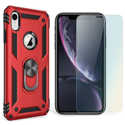 NALIA Panzerhülle für iPhone XR – Ring-Ständer 360° & Magnet-Halterung Kompatibel – RINGDEFEND (Stoßfestes Outdoor Case) – Marke aus Berlin