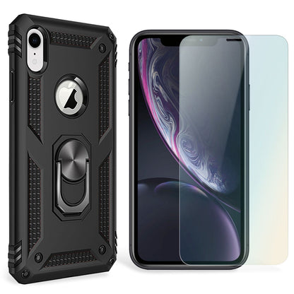 NALIA Panzerhülle für iPhone XR – Ring-Ständer 360° & Magnet-Halterung Kompatibel – RINGDEFEND (Stoßfestes Outdoor Case) – Marke aus Berlin