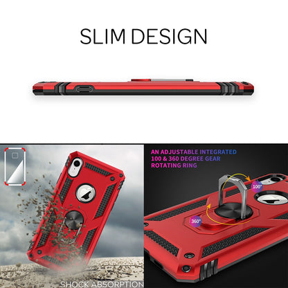 NALIA Panzerhülle für iPhone XR – Ring-Ständer 360° & Magnet-Halterung Kompatibel – RINGDEFEND (Stoßfestes Outdoor Case) – Marke aus Berlin