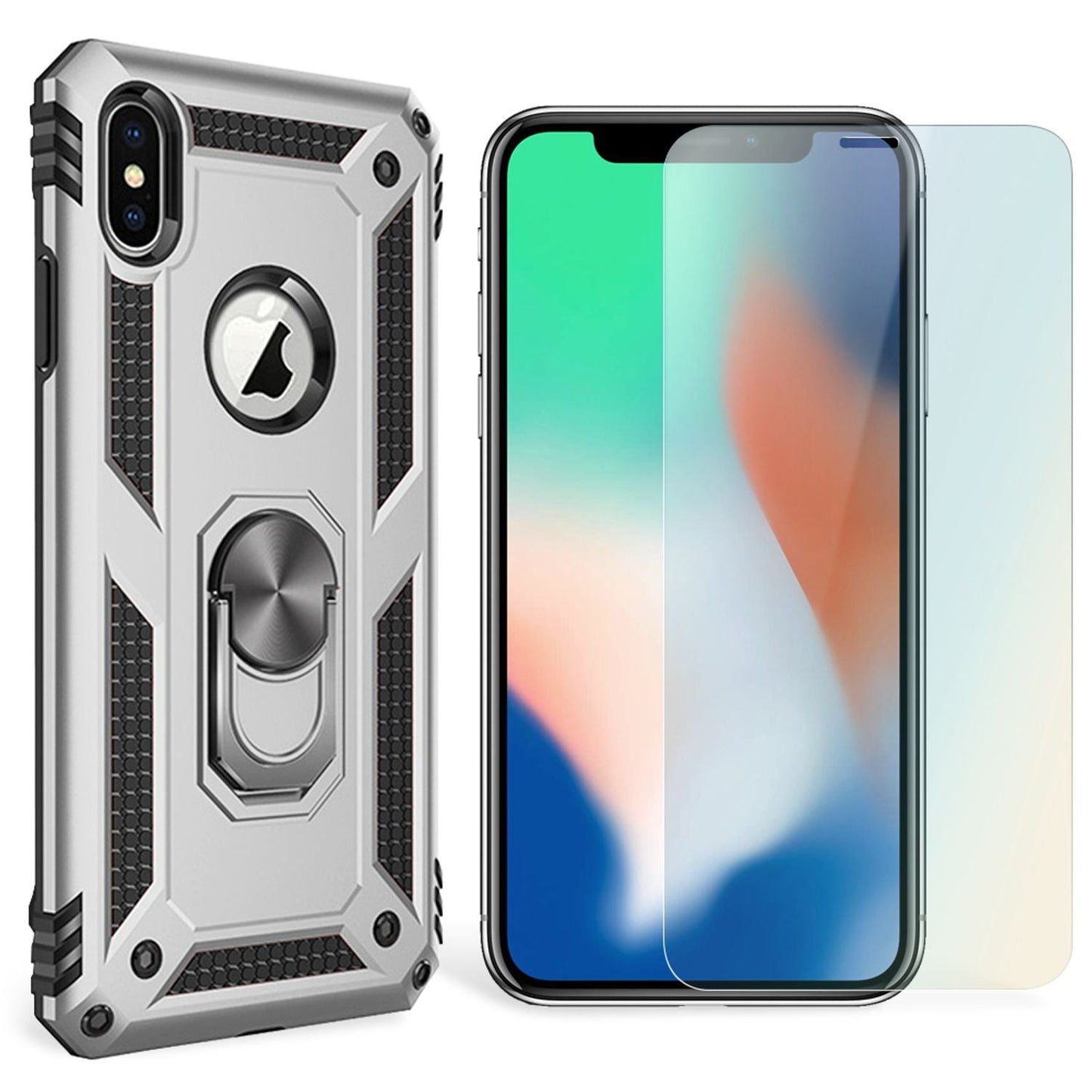 NALIA Panzerhülle für iPhone XS Max – Ring-Ständer 360° & Magnet-Halterung Kompatibel – RINGDEFEND (Stoßfestes Outdoor Case) – Marke aus Berlin