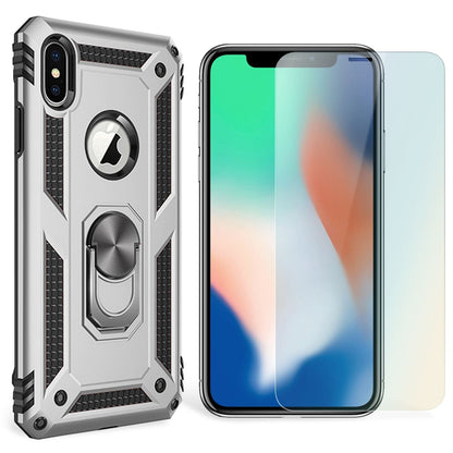NALIA Panzerhülle für iPhone XS Max – Ring-Ständer 360° & Magnet-Halterung Kompatibel – RINGDEFEND (Stoßfestes Outdoor Case) – Marke aus Berlin
