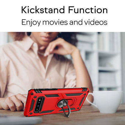 NALIA Panzerhülle für Samsung Galaxy S10 Plus – Ring-Ständer 360° & Magnet-Halterung Kompatibel – RINGDEFEND (Stoßfestes Outdoor Case) – Marke aus Berlin