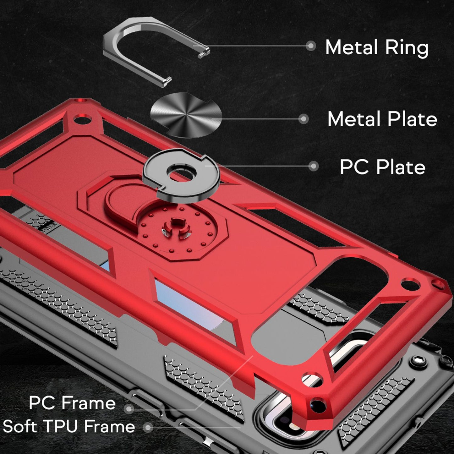 NALIA Panzerhülle für Samsung Galaxy S10 5G – Ring-Ständer 360° & Magnet-Halterung Kompatibel – RINGDEFEND (Stoßfestes Outdoor Case) – Marke aus Berlin