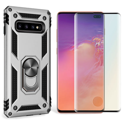 NALIA Panzerhülle für Samsung Galaxy S10 Plus – Ring-Ständer 360° & Magnet-Halterung Kompatibel – RINGDEFEND (Stoßfestes Outdoor Case) – Marke aus Berlin