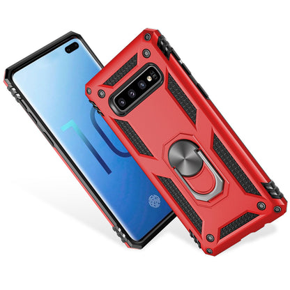 NALIA Panzerhülle für Samsung Galaxy S10 Plus – Ring-Ständer 360° & Magnet-Halterung Kompatibel – RINGDEFEND (Stoßfestes Outdoor Case) – Marke aus Berlin