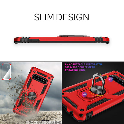 NALIA Panzerhülle für Samsung Galaxy S10 Plus – Ring-Ständer 360° & Magnet-Halterung Kompatibel – RINGDEFEND (Stoßfestes Outdoor Case) – Marke aus Berlin