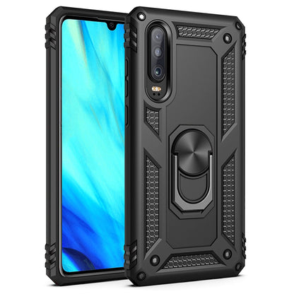 NALIA Panzerhülle für Huawei P30 – Ring-Ständer 360° & Magnet-Halterung Kompatibel – RINGDEFEND (Stoßfestes Outdoor Case) – Marke aus Berlin
