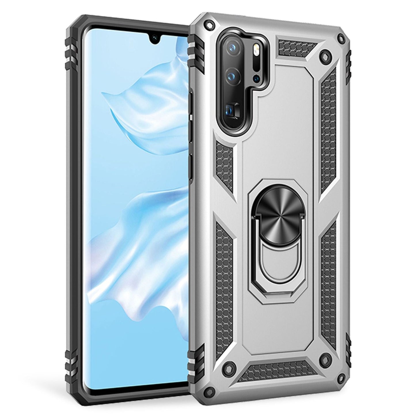 NALIA Panzerhülle für Huawei P30 Pro – Ring-Ständer 360° & Magnet-Halterung Kompatibel – RINGDEFEND (Stoßfestes Outdoor Case) – Marke aus Berlin