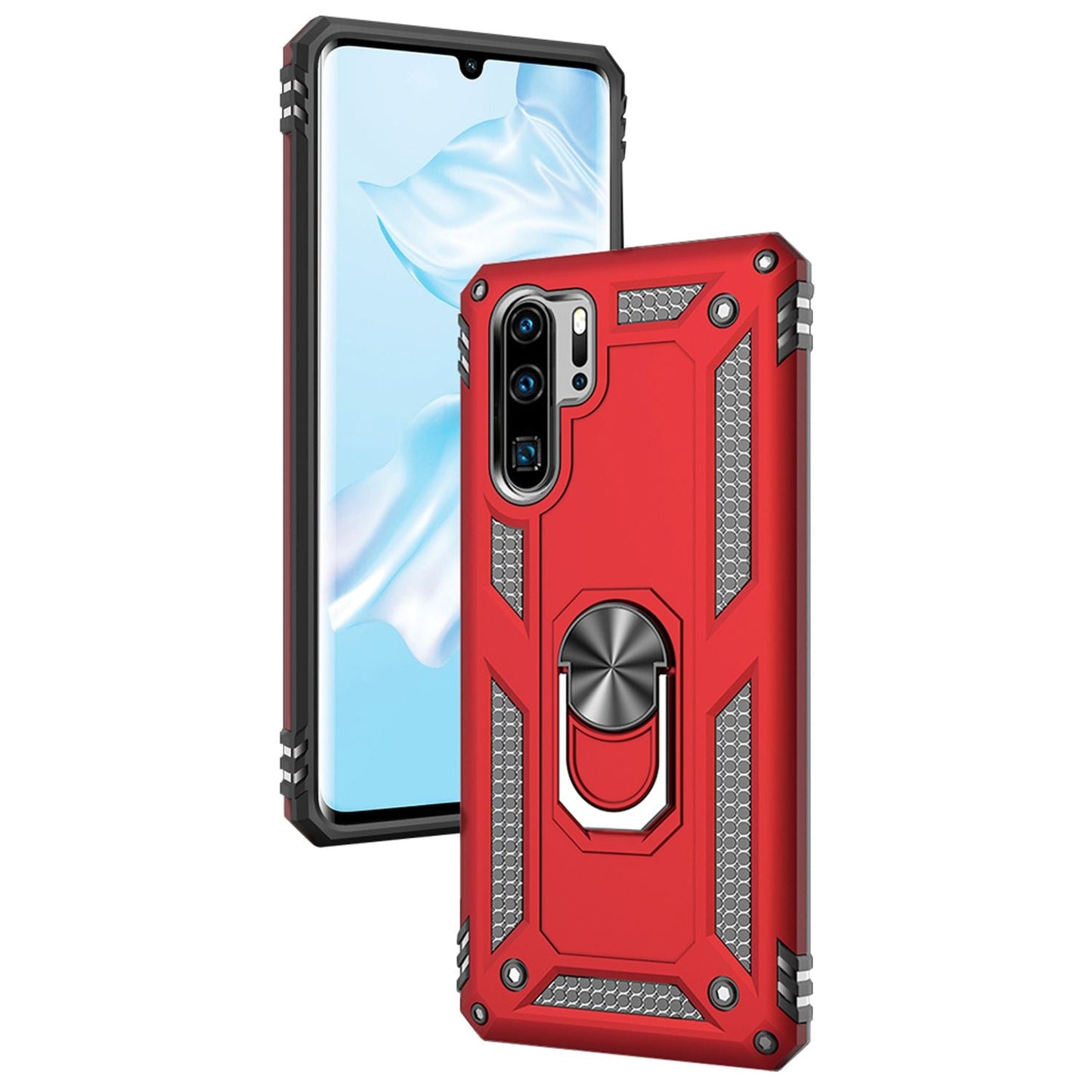 NALIA Panzerhülle für Huawei P30 Pro – Ring-Ständer 360° & Magnet-Halterung Kompatibel – RINGDEFEND (Stoßfestes Outdoor Case) – Marke aus Berlin