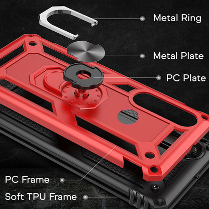 NALIA Panzerhülle für Huawei P30 Lite – Ring-Ständer 360° & Magnet-Halterung Kompatibel – RINGDEFEND (Stoßfestes Outdoor Case) – Marke aus Berlin