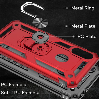 NALIA Panzerhülle für Xiaomi Redmi Note 7 – Ring-Ständer 360° & Magnet-Halterung Kompatibel – RINGDEFEND (Stoßfestes Outdoor Case) – Marke aus Berlin