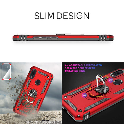 NALIA Panzerhülle für Xiaomi Redmi Note 7 – Ring-Ständer 360° & Magnet-Halterung Kompatibel – RINGDEFEND (Stoßfestes Outdoor Case) – Marke aus Berlin
