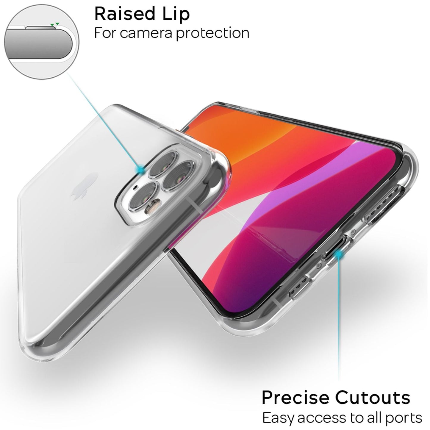 NALIA Transparente Silikonhülle für iPhone 11 Pro Max – Anti-Gelb & Rutschfest – GLAZE (Handyhülle Kristallklar, Schlank & Stoßfest) – Marke aus Berlin
