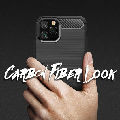 NALIA Silikonhülle für iPhone 11 Pro Max – Rutschfest & Matt – VORTEX (Gebürstete Optik & Carbon Design) – Marke aus Berlin
