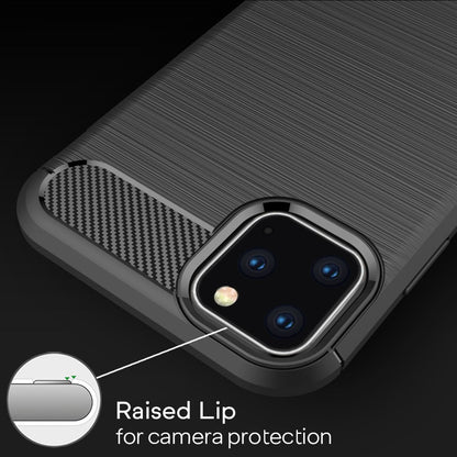 NALIA Silikonhülle für iPhone 11 Pro Max – Rutschfest & Matt – VORTEX (Gebürstete Optik & Carbon Design) – Marke aus Berlin