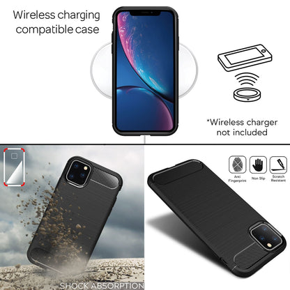 NALIA Silikonhülle für iPhone 11 Pro Max – Rutschfest & Matt – VORTEX (Gebürstete Optik & Carbon Design) – Marke aus Berlin
