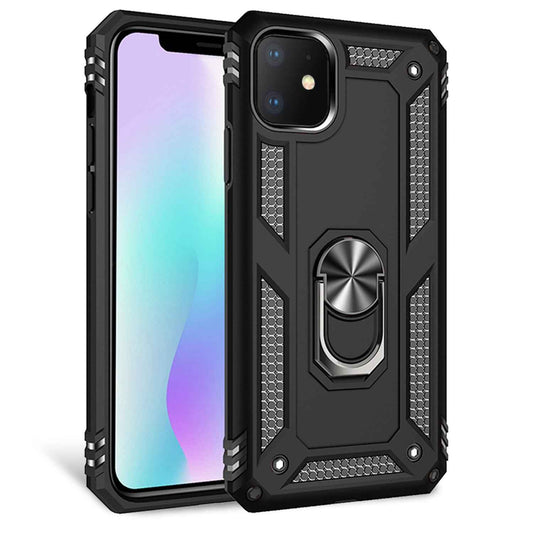 NALIA Panzerhülle für iPhone 11 – Ring-Ständer 360° & Magnet-Halterung Kompatibel – RINGDEFEND (Stoßfestes Outdoor Case) – Marke aus Berlin