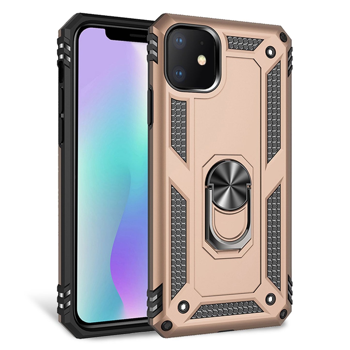 NALIA Panzerhülle für iPhone 11 – Ring-Ständer 360° & Magnet-Halterung Kompatibel – RINGDEFEND (Stoßfestes Outdoor Case) – Marke aus Berlin