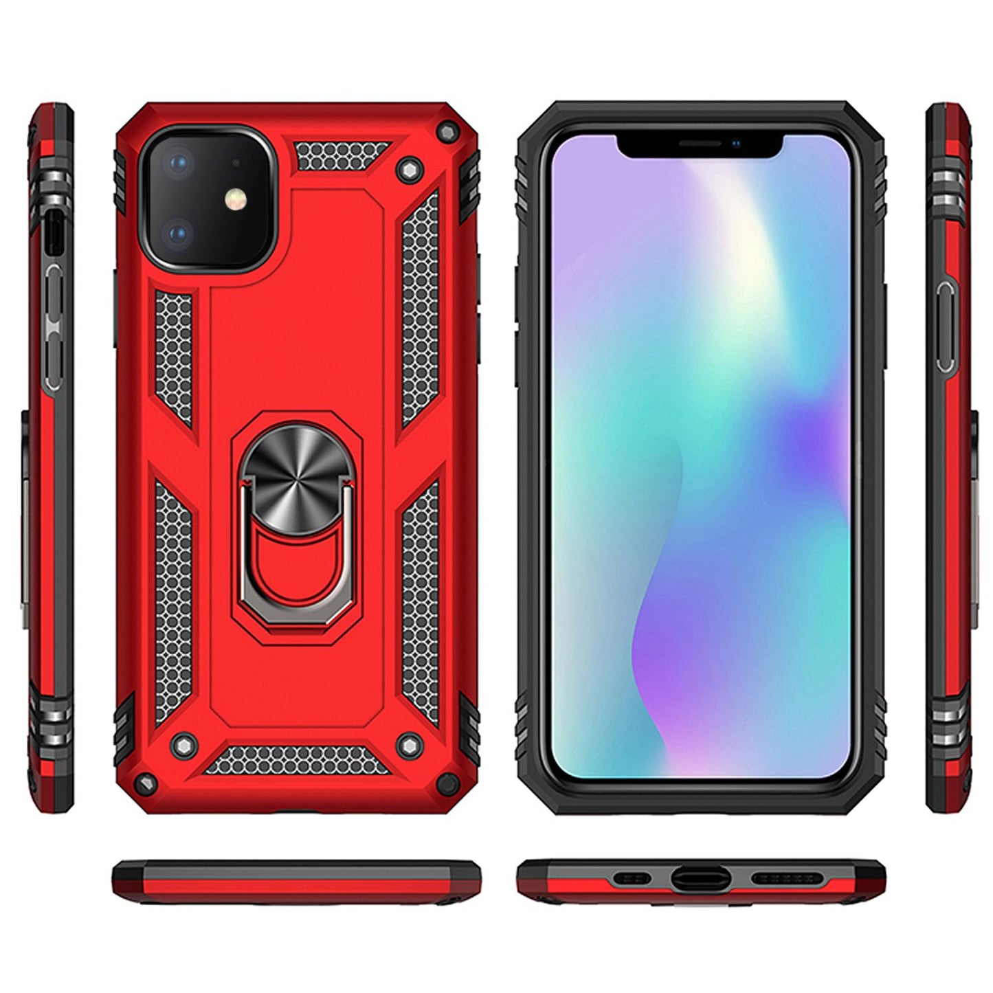 NALIA Panzerhülle für iPhone 11 – Ring-Ständer 360° & Magnet-Halterung Kompatibel – RINGDEFEND (Stoßfestes Outdoor Case) – Marke aus Berlin