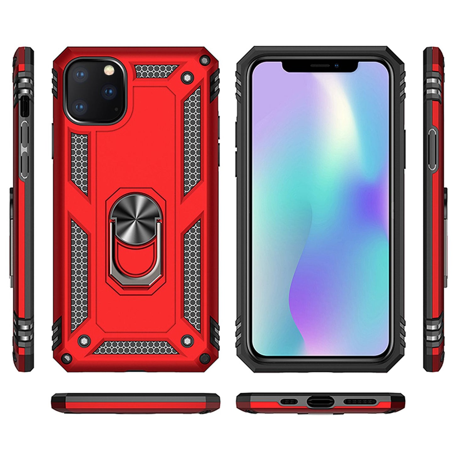 NALIA Panzerhülle für iPhone 11 Pro – Ring-Ständer 360° & Magnet-Halterung Kompatibel – RINGDEFEND (Stoßfestes Outdoor Case) – Marke aus Berlin