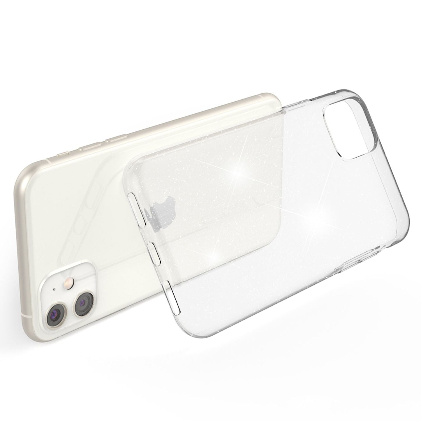 NALIA Glitzerhülle für iPhone 11 – Funkelndes Silikon Case – DAZZLIN (Transparent & Stoßfest) – Marke aus Berlin