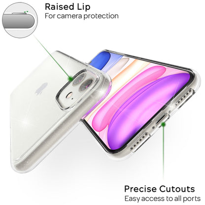 NALIA Glitzerhülle für iPhone 11 – Funkelndes Silikon Case – DAZZLIN (Transparent & Stoßfest) – Marke aus Berlin