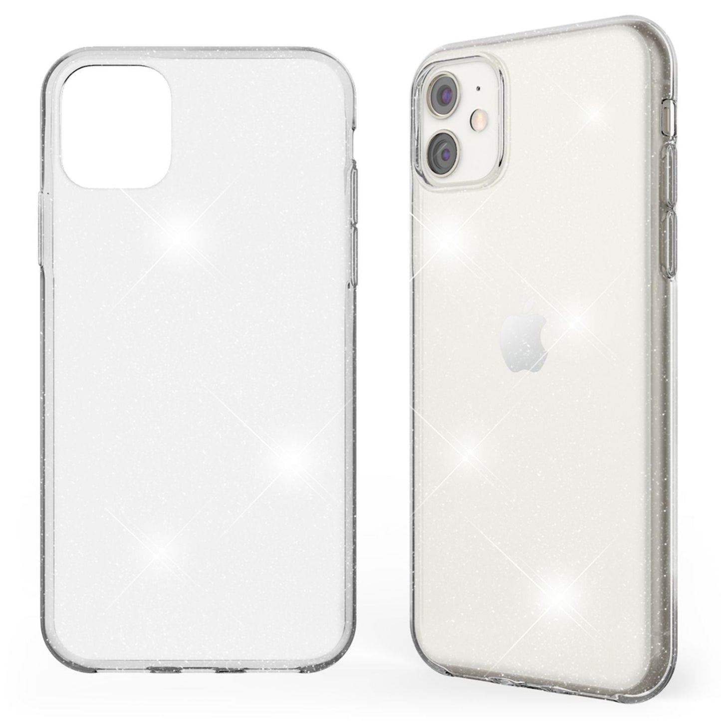 NALIA Glitzerhülle für iPhone 11 – Funkelndes Silikon Case – DAZZLIN (Transparent & Stoßfest) – Marke aus Berlin