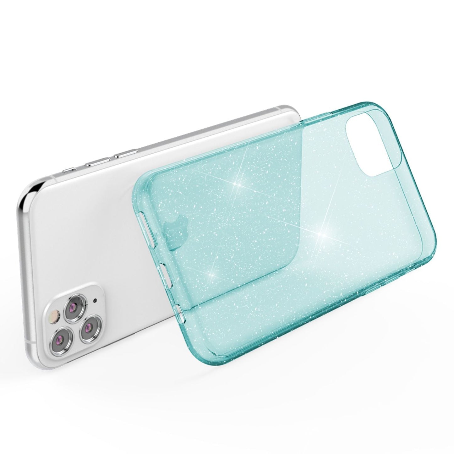 NALIA Glitzerhülle für iPhone 11 Pro Max – Funkelndes Silikon Case – DAZZLIN (Transparent & Stoßfest) – Marke aus Berlin