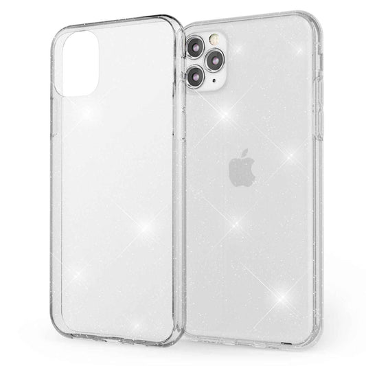 NALIA Glitzerhülle für iPhone 11 Pro Max – Funkelndes Silikon Case – DAZZLIN (Transparent & Stoßfest) – Marke aus Berlin