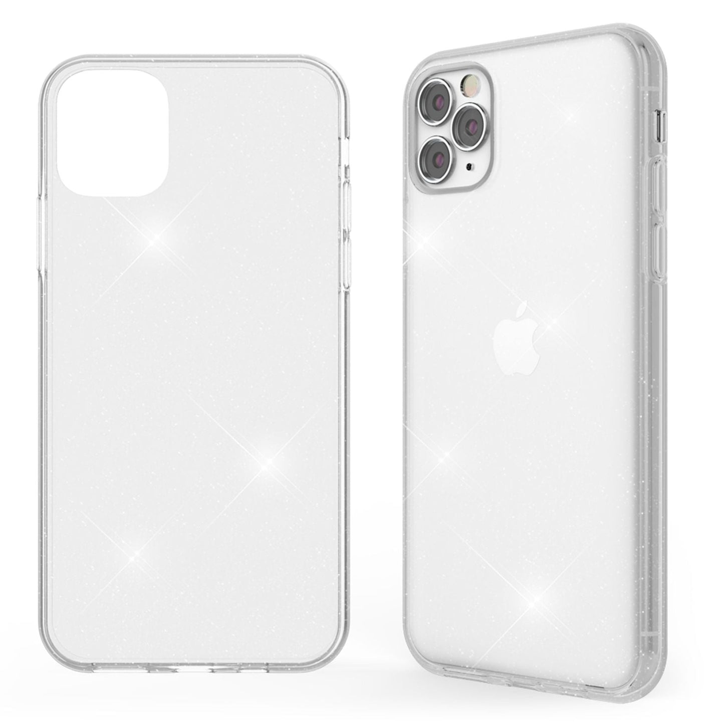 NALIA Glitzerhülle für iPhone 11 Pro Max – Funkelndes Silikon Case – DAZZLIN (Transparent & Stoßfest) – Marke aus Berlin