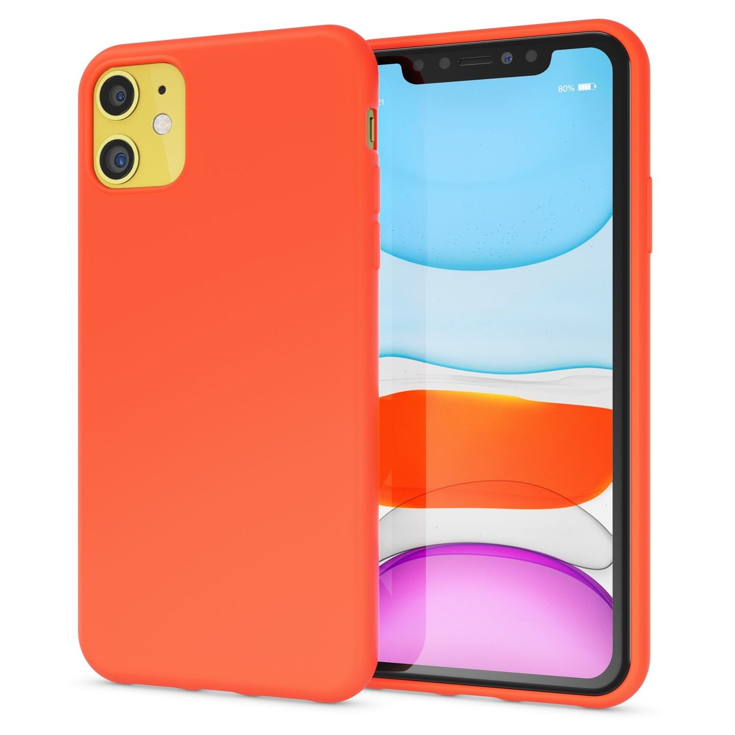 NALIA Neon Silikonhülle für iPhone 11 – Soft-Touch & Signal-Neon – NEONSHOCK (Matte Schutzhülle) – Marke aus Berlin