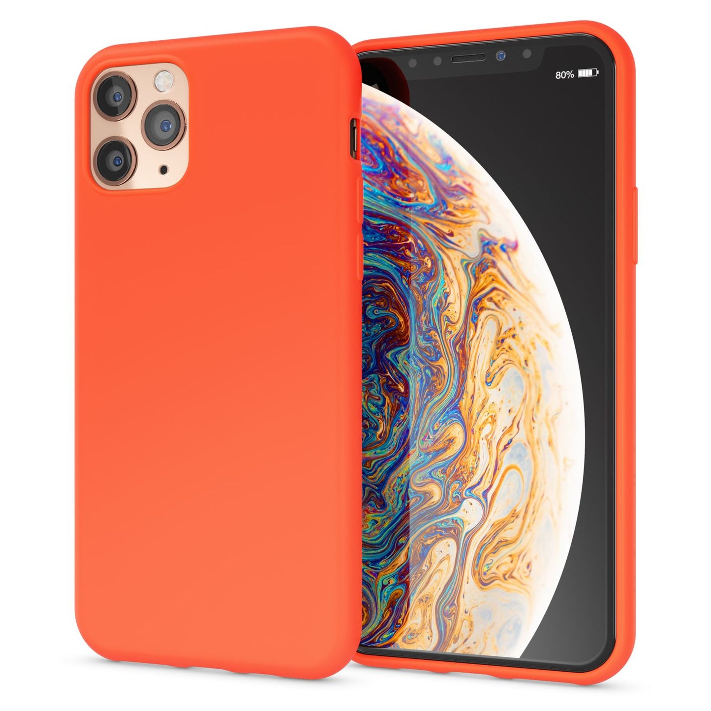 NALIA Neon Silikonhülle für iPhone 11 Pro Max – Soft-Touch & Signal-Neon – NEONSHOCK (Matte Schutzhülle) – Marke aus Berlin