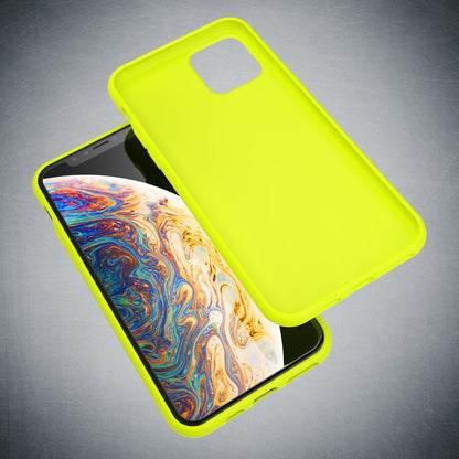 NALIA Neon Silikonhülle für iPhone 11 Pro Max – Soft-Touch & Signal-Neon – NEONSHOCK (Matte Schutzhülle) – Marke aus Berlin