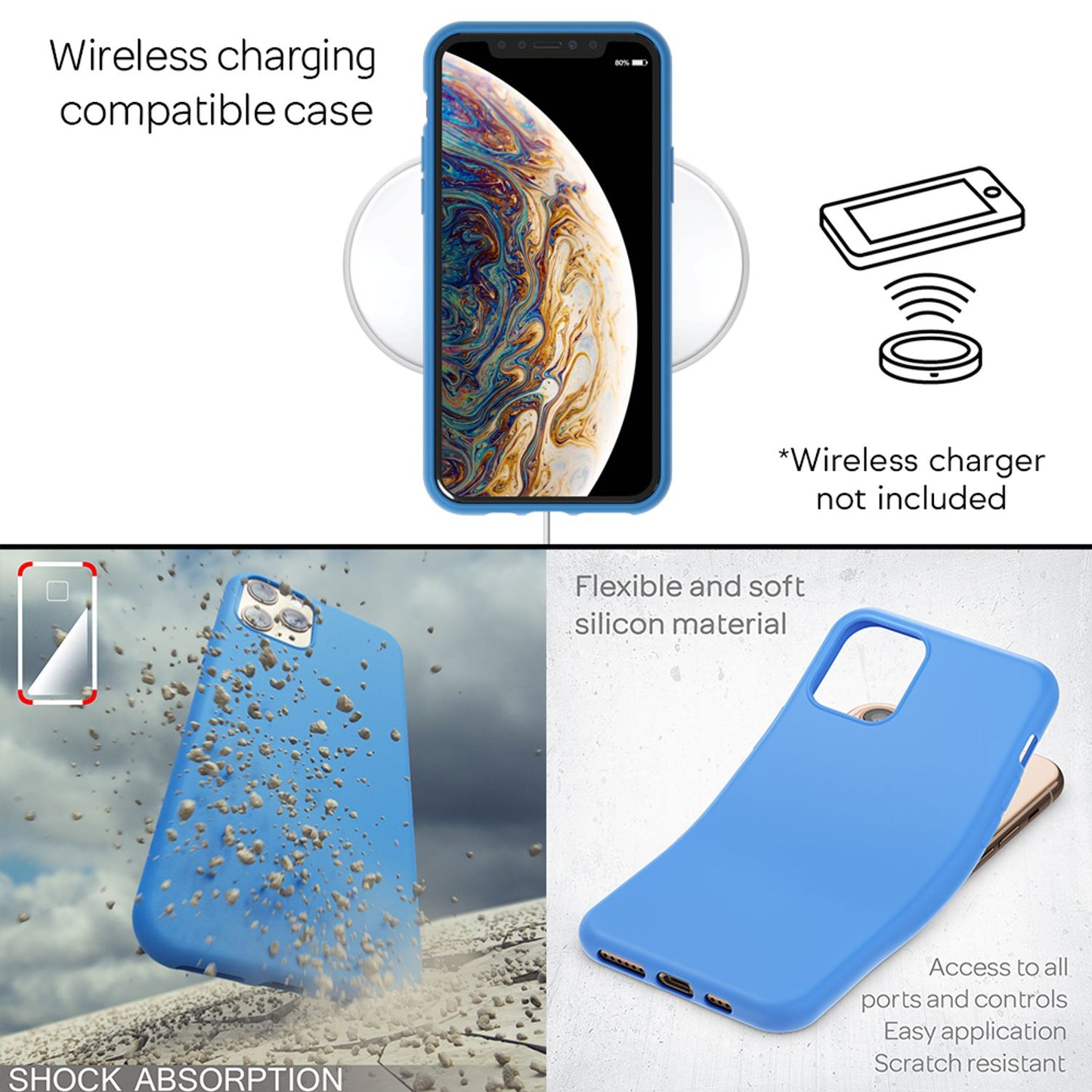 NALIA Neon Silikonhülle für iPhone 11 Pro Max – Soft-Touch & Signal-Neon – NEONSHOCK (Matte Schutzhülle) – Marke aus Berlin
