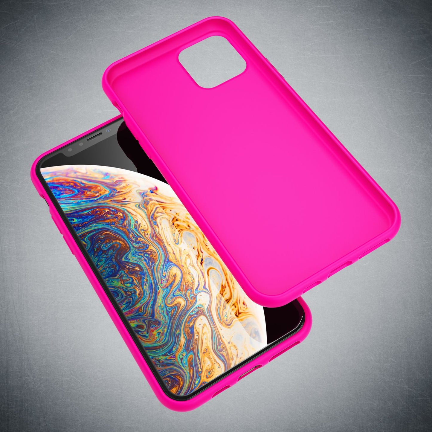 NALIA Neon Silikonhülle für iPhone 11 Pro – Soft-Touch & Signal-Neon – NEONSHOCK (Matte Schutzhülle) – Marke aus Berlin