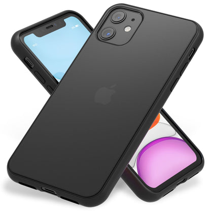 NALIA Matte Hülle für iPhone 11 – Kein Vergilben & Anti-Fingerabdruck – SUMMIT (Semi-Transparent & Schwarzer Rahmen) – Marke aus Berlin